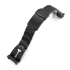 22mm Retro Razor 316L Stainless Steel Watch Band for Seiko SKX007, PVD Black V-Clasp 