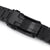 22mm Bandoleer 316L Stainless Steel Watch Band Straight End, PVD Black V-Clasp