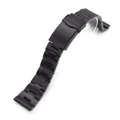 22mm Super-O Boyer 316L Stainless Steel Watch Band Straight End, Diamond-like Carbon (DLC coating) Diver Clasp 
