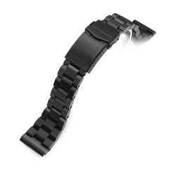 22mm Hexad 316L Stainless Steel Watch Band Straight End, Diamond-like Carbon (DLC coating) V-Clasp 
