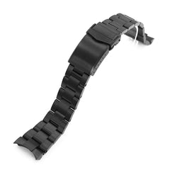22mm Super-O Boyer Watch Band for Orient Black Kamasu, 316L Stainless Steel Diamond-like Carbon (DLC coating) V-Clasp