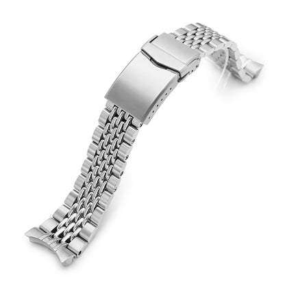 22mm Goma BOR 316L Stainless Steel Watch Band for Orient Kamasu, Brushed and Polished V-Clasp