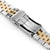 22mm Angus-J Louis 316L Stainless Steel Watch Band for Seiko SKX007, Two Tone IP Gold V-Clasp 
