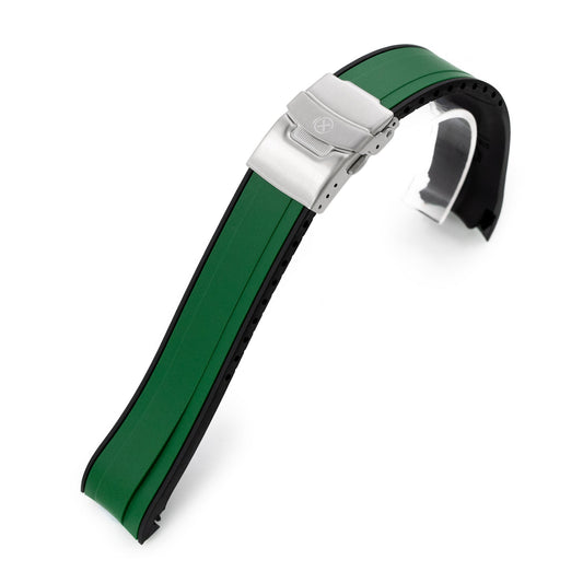 StrapXPro - SX1A Rubber Strap for Seiko SKX007, Green / Black